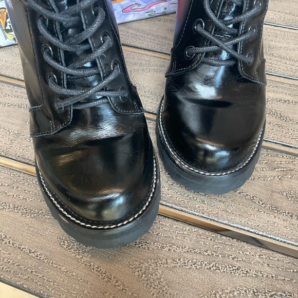 JEFFREY CAMPBELL LEGION BLACK LACE UP HEELED LEATHER BOOT BOOTIE 8 - Picture 4 of 9